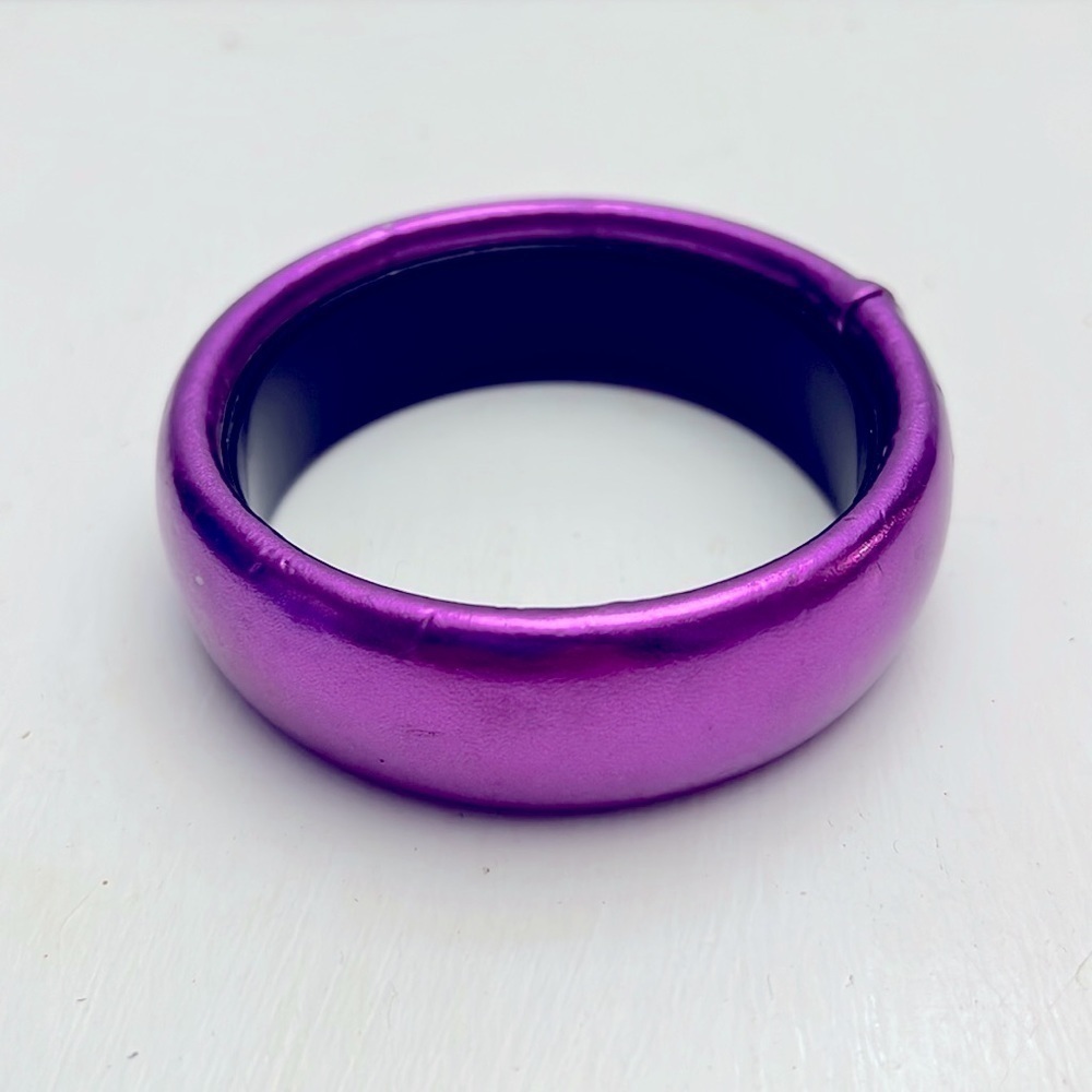 Vintage Purple Vinyl Bangle Bracelet Y2K